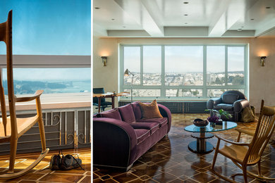 サンフランシスコにあるエクレクティックスタイルのおしゃれなリビングの写真