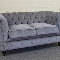 Handmade Chenille Chesterfield Sofa Available In 16 Colours - Products