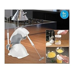 Chef's Basics 8-Piece Battery-Powered Mini Mixer Set (Mixing Cup with Lid Includ - Mixers