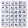 Crema Marfil Marble Pinwheel Mosaic Tile Emperador Dots Polish, 1 sheet