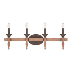 Craftmade Glenwood 4-Light Aged Bronze and Distressed Oak Vanity Light