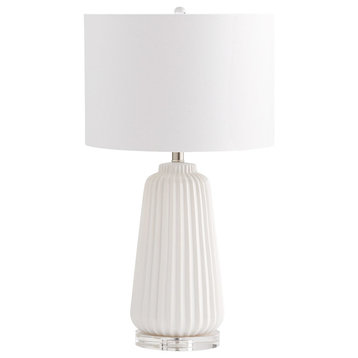 Cyan Delphine Table Lamp, White