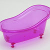 Claw Foot Bathtub Shape Basket Counter Top Storage Clear Acrylic, Purple