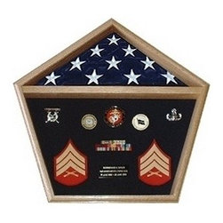 Pentagon Military Shadow Box, Pentagon Flag Display Case - Products