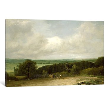 "Wooded Landscape with a ploughman" by John Constable, 18x12x1.5"