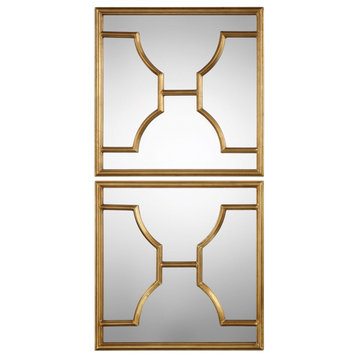 Misa Gold Square Mirrors S/2 (09268)
