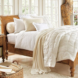 Ashby Sleigh Bed- Rustic Pine Finish - Bedroom Furniture Sets