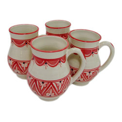 Le Souk Ceramique - Large Stoneware Mugs, Set of 4, Nejma Design - Mugs