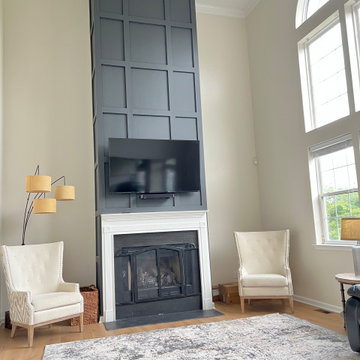 Custom Chevron Island with Oak Hardwood Floors