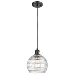 Innovations Lighting - Deco Swirl 1-Light Mini Pendant, Matte Black, Clear - A truly dynamic fixture, the Ballston fits seamlessly amidst most decor styles. Its sleek design and vast offering of finishes and shade options makes the Ballston an easy choice for all homes.