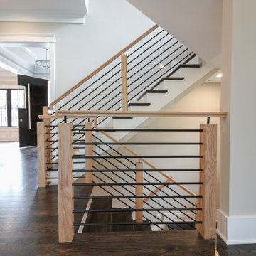 69_Stunning Natural Handrails & Newels + Horizontal Metal Rods, Bethesda MD 2081