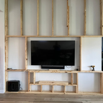 Feature wall with electric fireplace