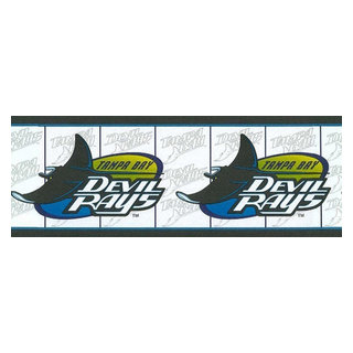 Wallpaper Borders Tampa Bay Devil Rays Wallpaper Border, Prepasted -  Contemporary - Wallpaper - by Designers Wallpaper