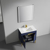 Freestanding Bathroom Vanity with Sink, Wood Bathroom Vanity Cabinet, Navy Blue, 36"