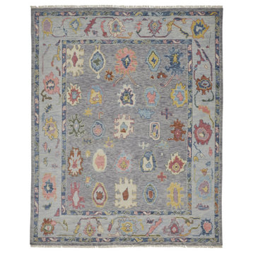 Weave & Wander Larson Gray 2'x3' Hand Knotted Area Rug