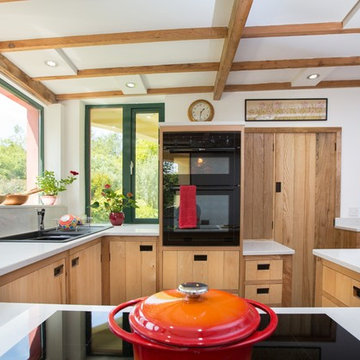 Rustic ash and elm kitchen