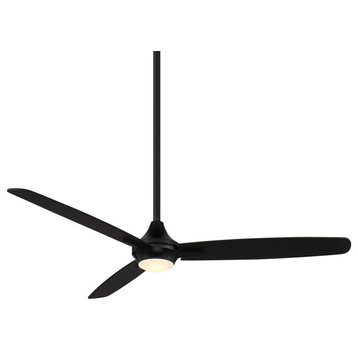 Blitzen Indoor/Outdoor 3-Blade Smart Ceiling Fan, Matte Black, With Light