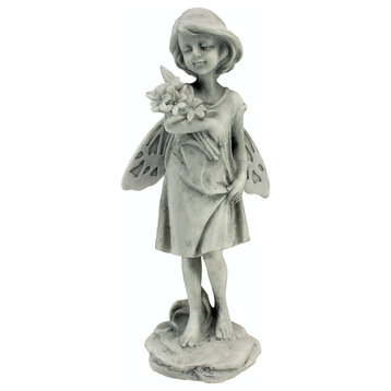 Rose Garden Fairy With Flowers Statue
