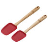 Cake Boss Wooden Tools And Gadgets 2-Piece Silicone Spoonula Set, Red