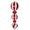 24" White/Red Peppermint Finial
