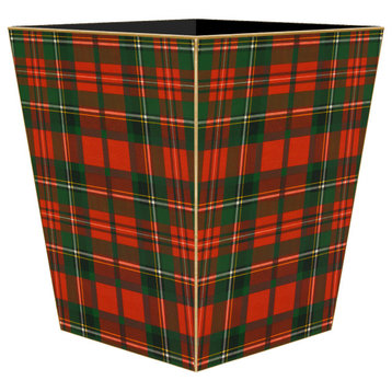 Red and Green Plaid Wastepaper Basket