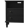 Transitional 2 Drawer Solid Wood Nightstand Set of 2, Black