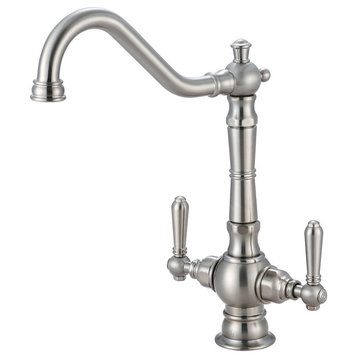 Americana Two Handle Kitchen Faucet, Pvd Brushed Nickel