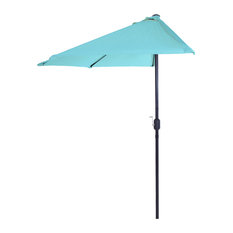 Pure Garden 9' Half Round Patio Umbrella, Blue