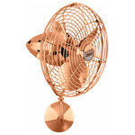 Matthews Fan - Matthews Fan BP-MF Bruna Parede Ceiling Fan, Brushed Copper-Metal - The Bruna Parede is reminiscent of the wall fans of the early 20th century. The fan head of the Bruna Parede wall mounted fan can be infinitely positioned vertically and horizontally across 180-degree arcs to provide maximum directional airflow. It can be mounted in small, awkward spaces or in front of HVAC ducts to make more efficient the heating, ventilation or air conditioning of any space.