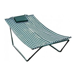 Algoma 4-Point Hammock Lounge in Hunter and White Stripe - Hammocks And Swing Chairs