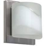 Besa Lighting - Besa Lighting 1WS-787399-LED-SN Paolo - 5.5 Inch 5W 1 LED Mini Wall Sconce - Canopy Included: Yes  Canopy DiPaolo 5.5 Inch 5W 1  Chrome Stucco GlassUL: Suitable for damp locations Energy Star Qualified: n/a ADA Certified: YES  *Number of Lights: 1-*Wattage:5w Halogen bulb(s) *Bulb Included:Yes *Bulb Type:Halogen *Finish Type:Bronze