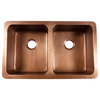 Ganku Copper 36" Double Bowl Farmhouse Apron Front Undermount Kitchen Sink