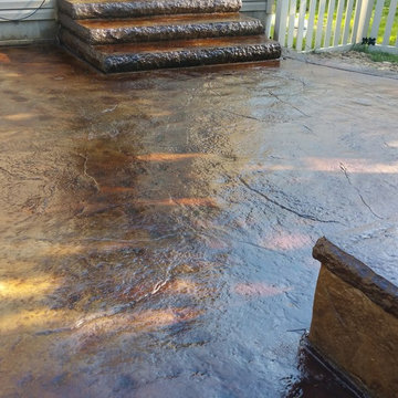 Custom Stamped Concrete Patio Design, Installation and Decorative Acid Staining!