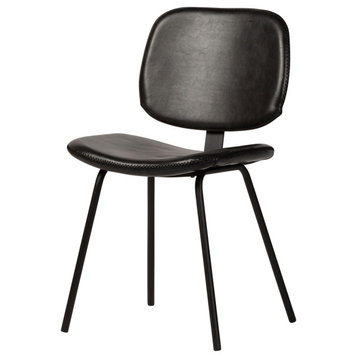 Casper Dining Chair, Black Leather