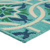 Noble House Erasmo 90x63" Indoor Fabric Geometric Area Rug in Blue and Green