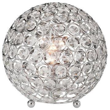 Crystal Ball Shape Table Lamp With Chrome Plated Finish
