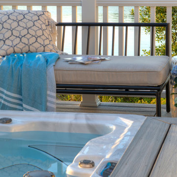 Grey Porch & Hot Tub in Oak Isle, NC