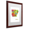 Marlene Watson 'Arizona State Map-1' Art, Wood Frame, 16"x20", White Matte