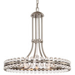 Crystorama - Crystorama CLO8898BN Eight Light Chandelier Clover Brushed Nickel - The Clover collection offers glamour in an understated way. A minimal design exudes grace and luxury when placed as a focal point in the room. Adorned with solid glass balls secured to a floating steel frame, the unique placement of light creates an endless sparkle that elegantly blend with many home d?cor styles.