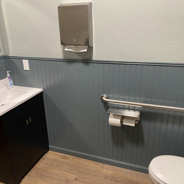 Vision Clinic Bathroom Remodel with LVP Flooring and New Vanities