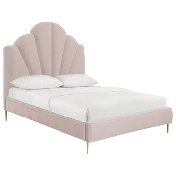 Bianca Blush Velvet Bed in Full