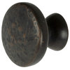 1-1/8" Round Hammered Cabinet Knob, Set of 10, Oil Rubbed Bronze