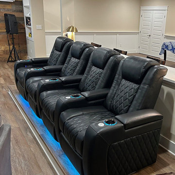 Best basement remodel with a home gym and movie room