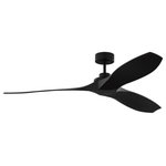 Monte Carlo Fan Company - Monte Carlo 3CLNCSM60MBK Collins Coastal 60 - Ceiling Fan in Midnight Black - Connect your Collins Coastal Smart fan to WiFi to get additional features: Scheduling, Dusk to Dawn, Natural Breeze.