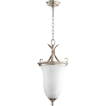 QUORUM 6872-2-60 Flora 2-Light Entry Light, Aged Silver Leaf with White Linen