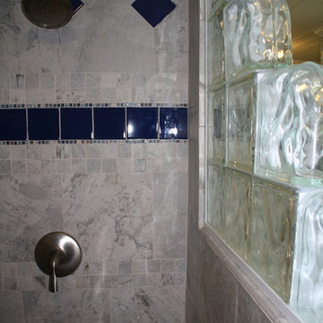 Blue Tiled Shower