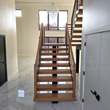 Project #143 | Floating Red Oak Staircase