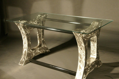 Modern Polished Steel Desk or Table