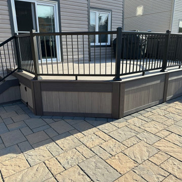 Azek Coastline with Dark hickory trim and IRX railing system