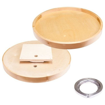 28" Round Wooden Lazy Susan With Swivel